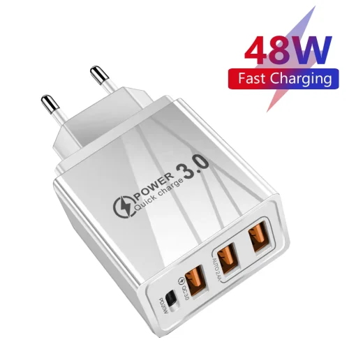 Carregador USB QC 3.0 e PD 48W