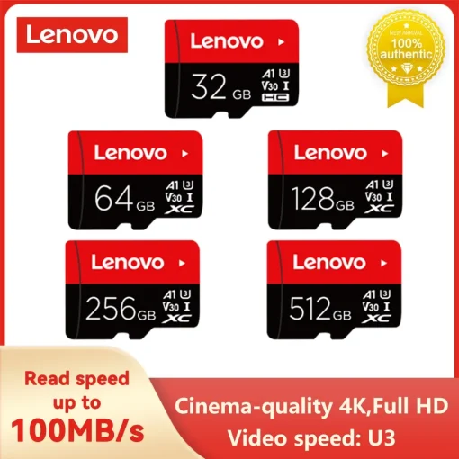 Cartão de memória Lenovo U3 V30 512GB 256GB