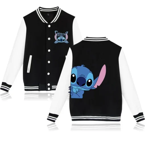 Casaco da Disney Y2k 90s Stitch Hoodie de Beisebol