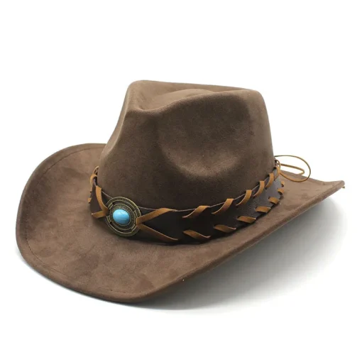 Chapéu de cowboy de camurça, estilo western