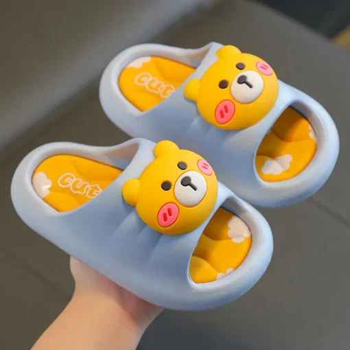 Chinelo de criança urso desenho animado verão