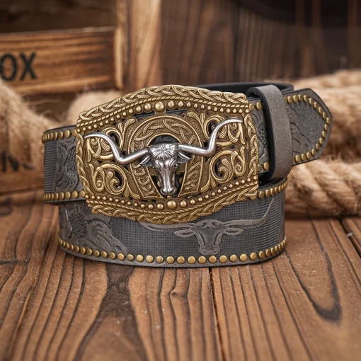 Cinto Masculino Couro Western Cowboy