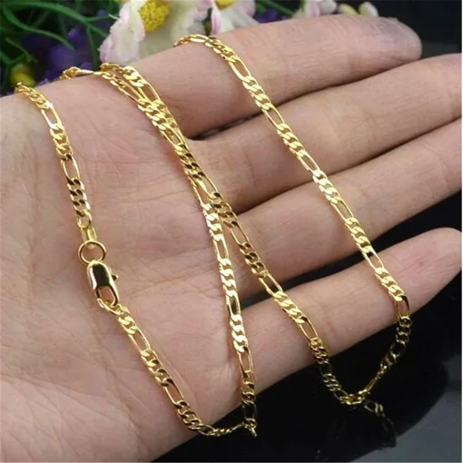 Colar Elegante Folheado a Ouro 18K para Mulheres e Homens