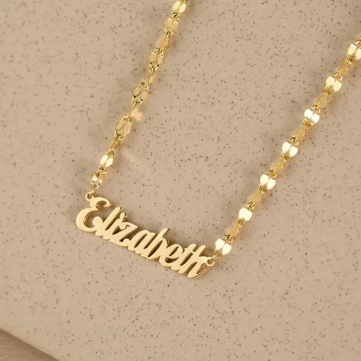 Colar Personalizado com Nome em Ouro e Corrente Beijo