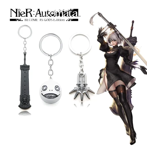 Colar com Chaveiro e Pingente NieR Automata YoRHa