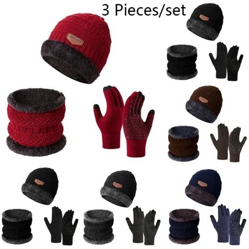 Conjunto com 3 gorros de inverno