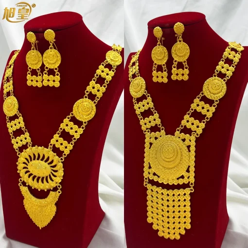 Conjunto de colares Indiano para noivas 24k ouro