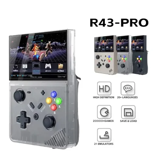 Console de videogame portátil R43 M18 Pro Retro HD