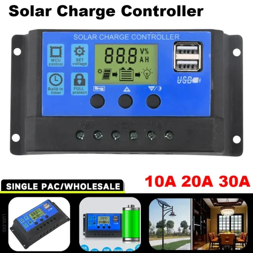 Controlador de Carga Solar 12V24V 30A20A10A