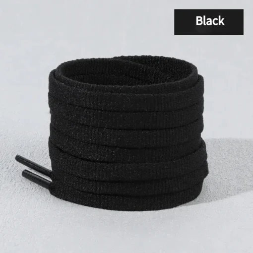 Cordões de sapato esportivo preto e branco 6mm