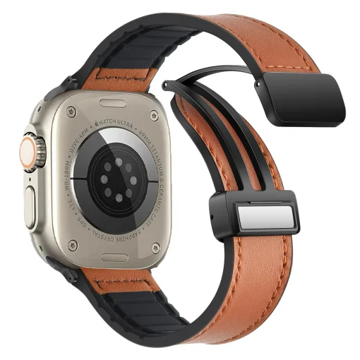 Correia Siliconizada + Couro iWatch Ultra