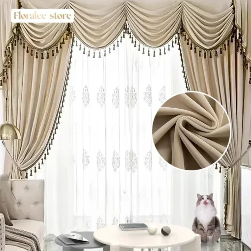 Cortinas de veludo luxuosas estilo europeu