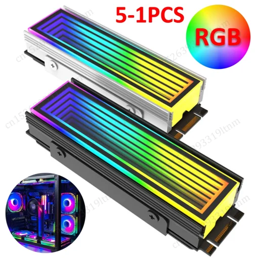 Dissipador de Alumínio CNC RGB M.2 2280 SSD