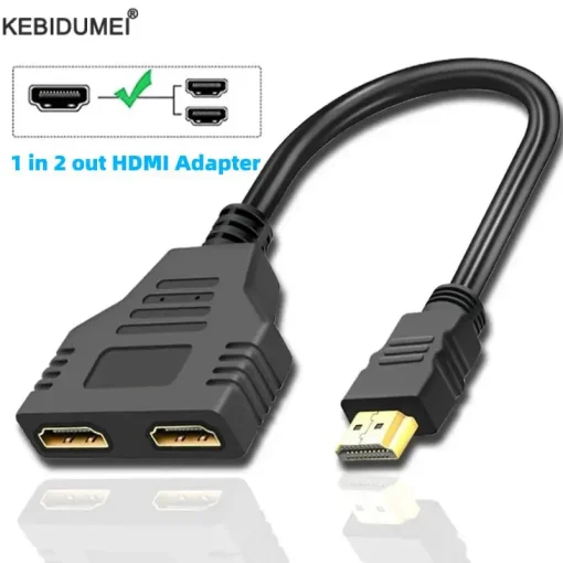 Divisor HDMI 1080P 2 portas Y 1 entrada para 2 saídas