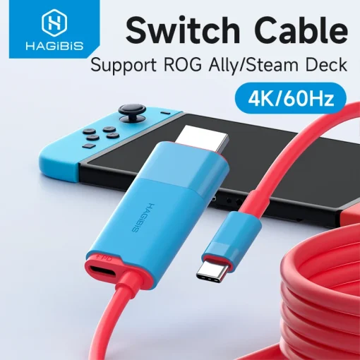 Dock Hagibis para Nintendo SwitchOLED Cabo Adaptador USB-C para HDMI