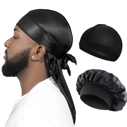 Durag comprido e sedoso 3 peças