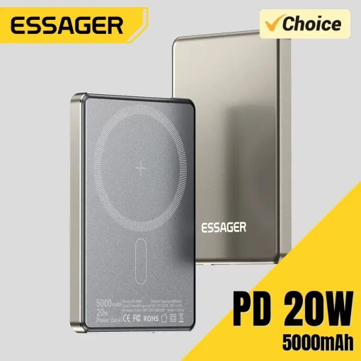 Essager 5000mAh Carregador Sem Fio MagSafe