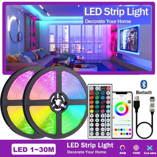 Faixa de luz LED USB 5V RGB 5050