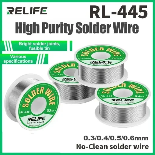 Fio de Estanho RELIFE RL-445 Puro para Solda 0,30,40,50,6mm