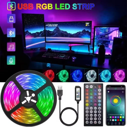 Fita LED 20m 5050 5V RGB 10m USB