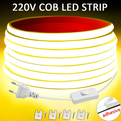 Fita LED 220V Alta Lum. COB Imperm. 50m