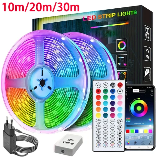 Fita de LED RGB sincronizada com música, 102030m