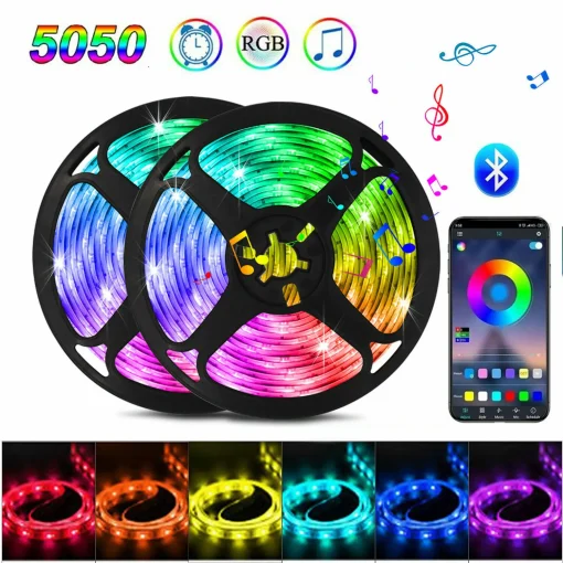 Fita de luz de parede LED RGB 5050 Bluetooth