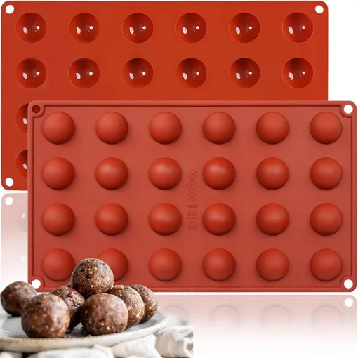 Forma Semi Esfera Silicone Pequena Chocolate 24 Cavidades