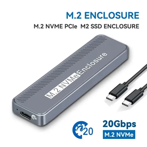 Gabinete NVME 20Gbps M.2 USB 3.2 GEN 2X2 Tipo C