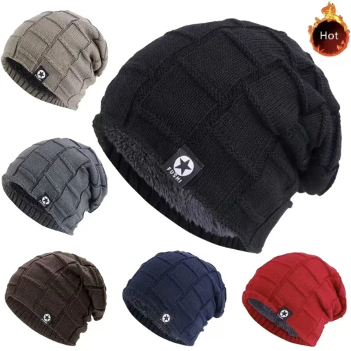 Gorro de Inverno Quente Felpudo Unissex