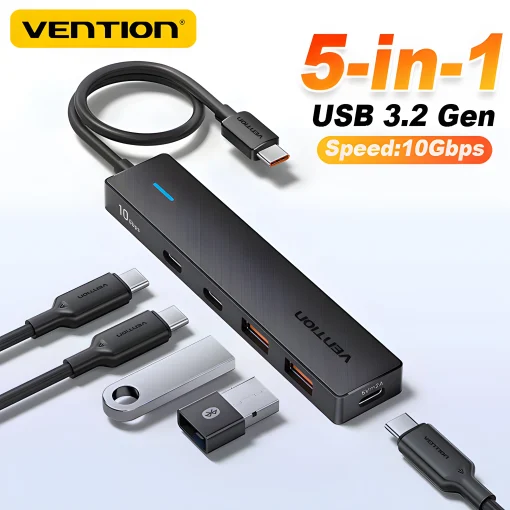 Hub USB 3.2 5 em 1 Vention 10Gbps