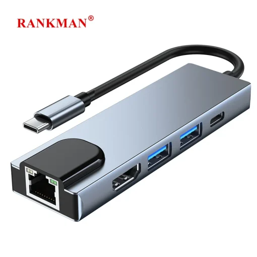 Hub USB C para Ethernet HDMI 4K USB 3.0 2.0