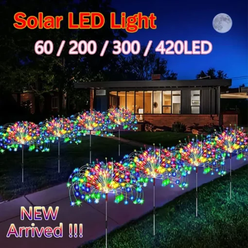 Iluminação Solar Super Brilhante de Fogos de Artifício com 420 LEDs