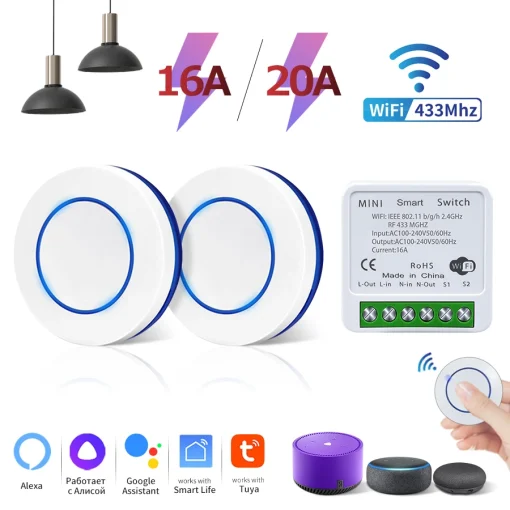 Interruptor inteligente Tuya WiFi RF 433MHz