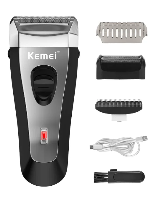 Kemei Aparador de barba e máquina de barbear recarregável