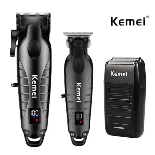 Kit de cortador de cabelo Kemei masculino