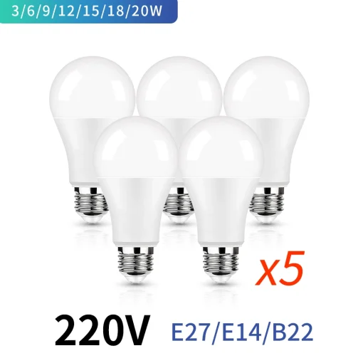 Lâmpada LED 5pcslote E27 E14