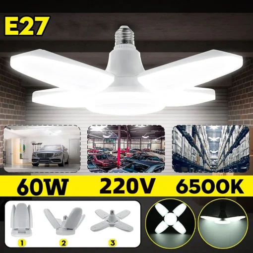 Lâmpada Pendente LED com Lâmina Dobrável E27 60W