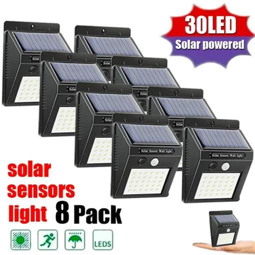 Lâmpada Solar de Parede com Sensor de Movimento