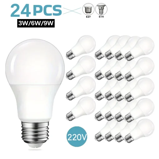 Lâmpadas LED E27E14 24 Peças