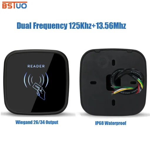 Leitor Cartão Inteligente RFID Dupla Frequência 125Khz 13.56Mhz Wiegand 26 34 Interface Escravo Controlo de Acesso Porta