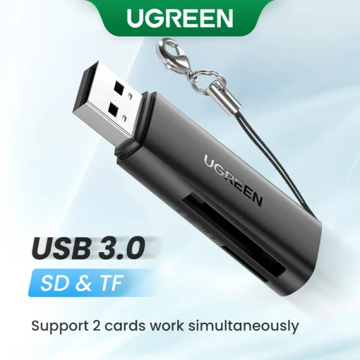 Leitor de Cartões UGREEN USB 3.0 para SD Micro SD TF