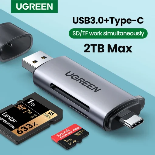 Leitor de cartão UGREEN USB3.0 USB C