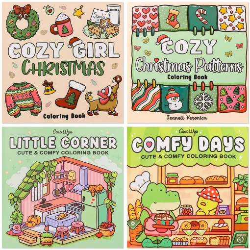 Livro de Colorir UYEE COZY GIRL em Momentos Relaxantes