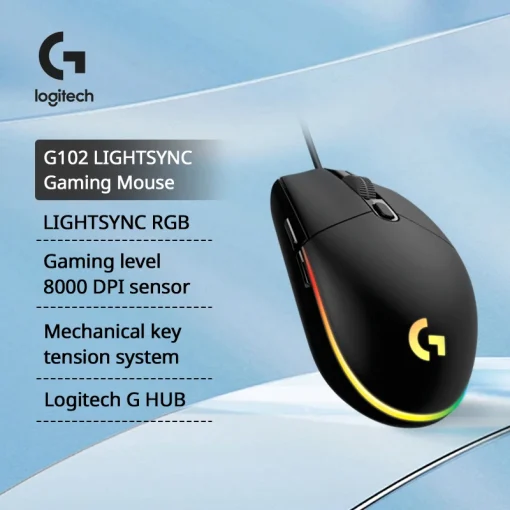 Logitech G102 Rato Óptico Ergonômico 8000DPI