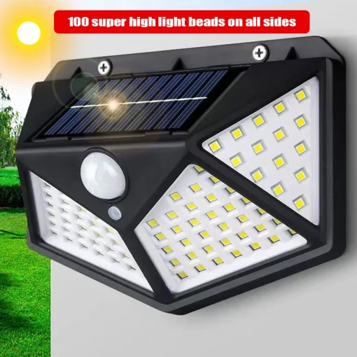 Luminária LED solar de parede com sensor de movimento