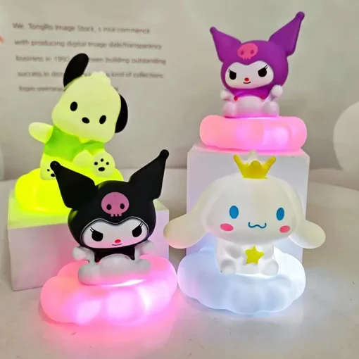 Luminária Sanrio Noite Kawaii Nuvem Esmalte Kuromi