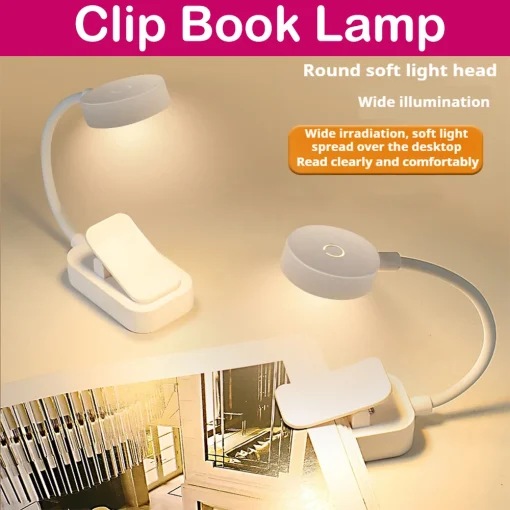 Luminária de Mesa LED Mini Clip Book Lamp