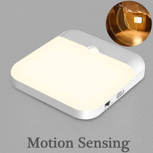 Luz LED Sensor de Movimento Carregamento USB