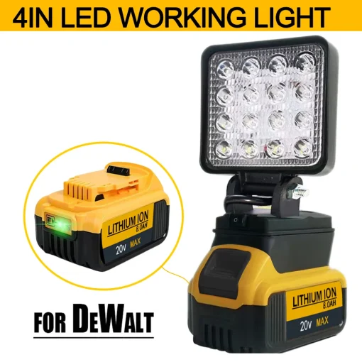 Luz LED recarregável sem fio 18V Dewalt com foco